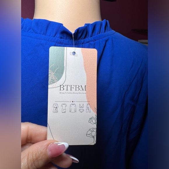 NEW Elegant Blue Women's Dress - Picture 11 of 12